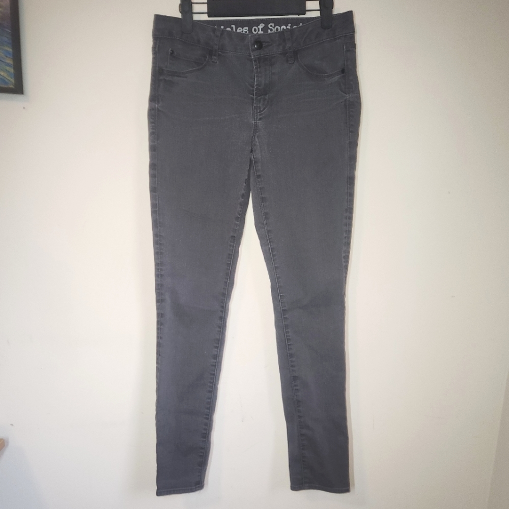 Articles Of Society Mya Charcoal Wash Skinny Jeans, Waist Size 28